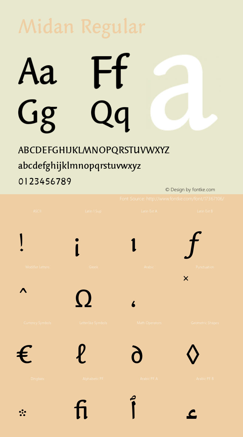 Midan Regular Version 1.00 Font Sample