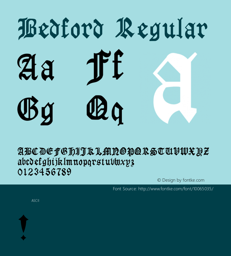 Bedford Regular Unknown Font Sample