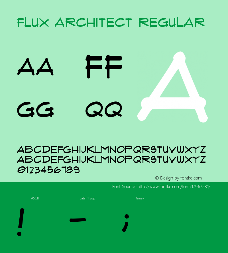Flux Architect Regular Version 1.00 September 23, 2004, initial release Font Sample