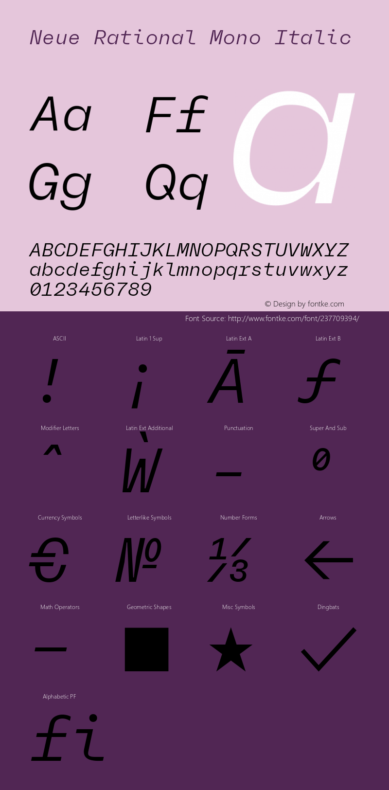 Neue Rational Mono Italic Version 1.000图片样张