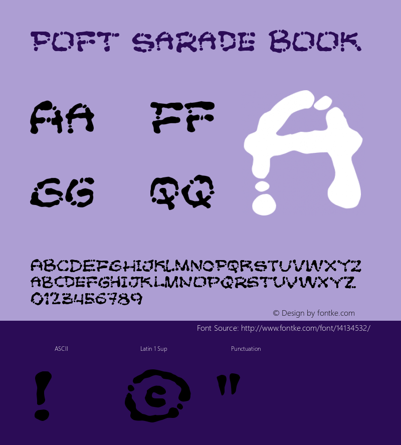 Poft Sarade Book Version 1, 2003 Font Sample