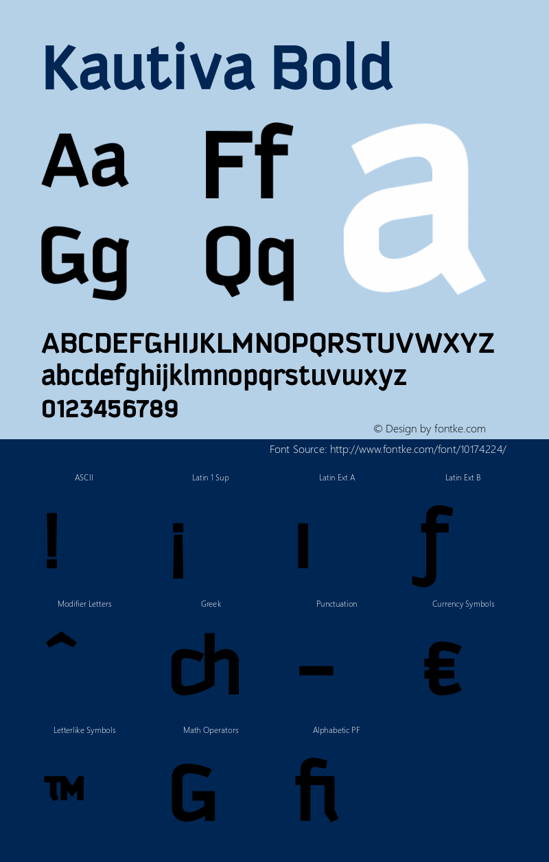 Kautiva Bold 001.000 Font Sample