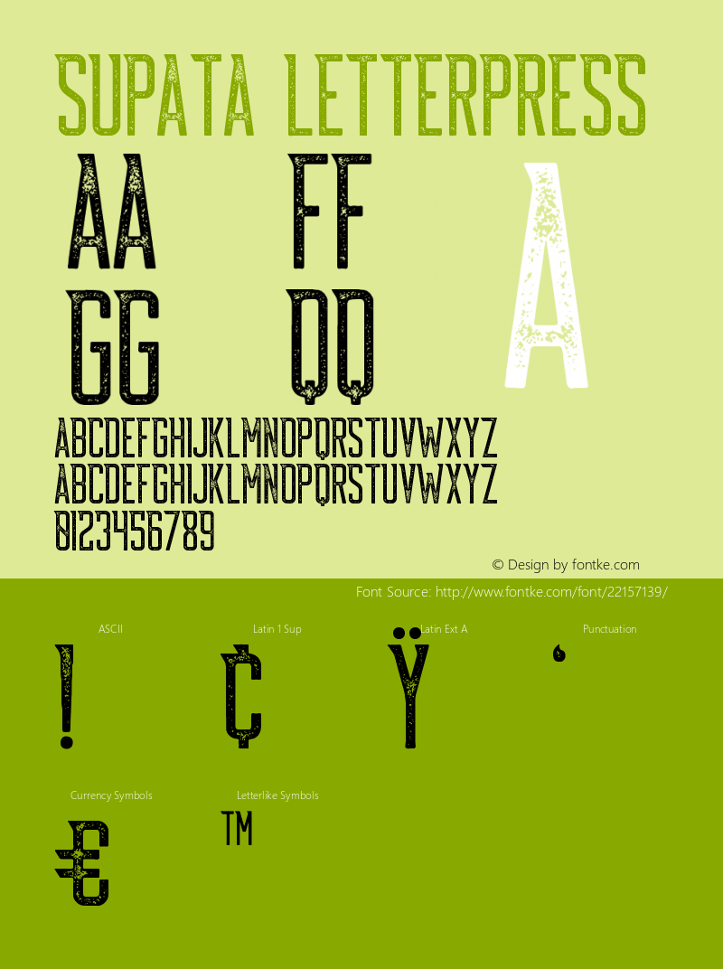 Supata-Letterpress Version 1.000;PS 001.001;hotconv 1.0.56 Font Sample