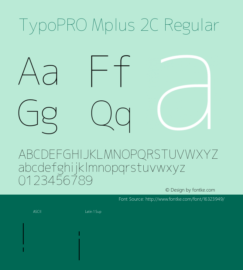 TypoPRO Mplus 2C Regular Version 1.059 Font Sample