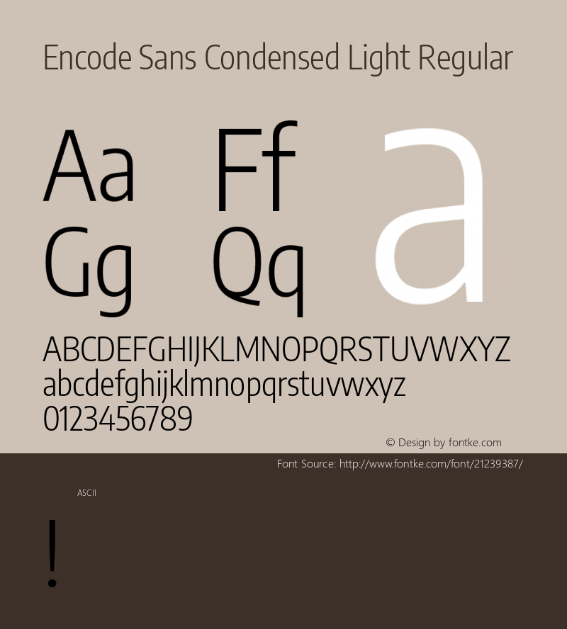 Encode Sans Condensed Light Regular  Font Sample