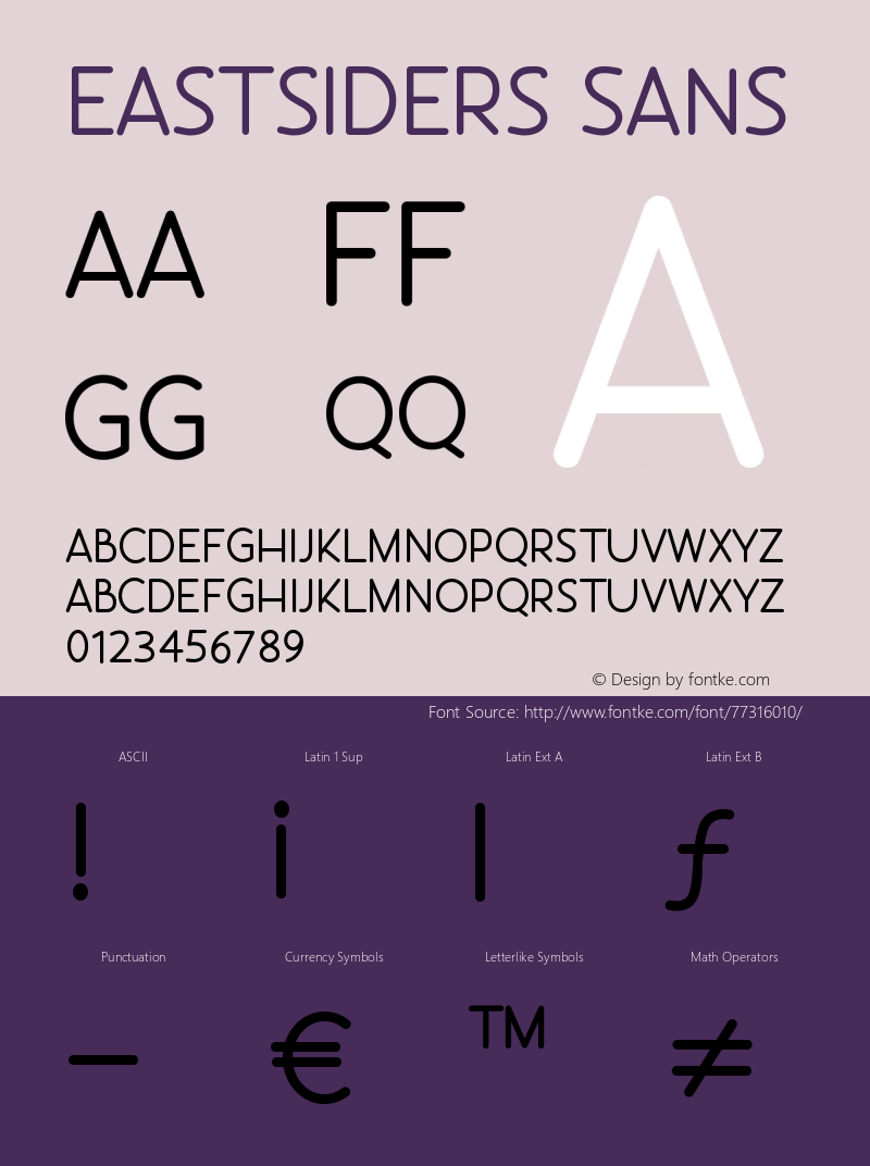 Eastsiders Sans Version 1.002;Fontself Maker 3.5.1 Font Sample