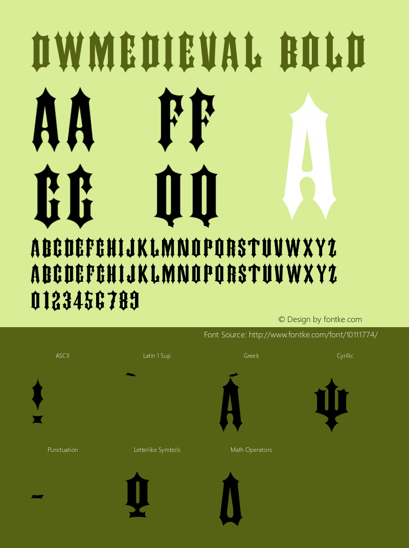 DWMedieval Bold 10/26/2002 Font Sample