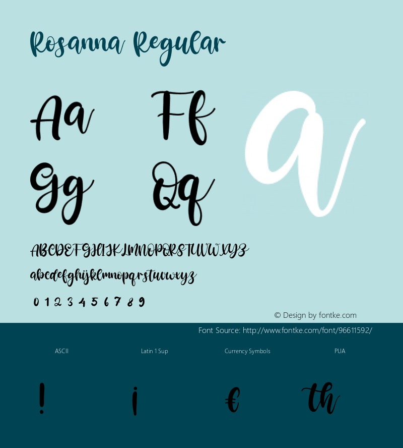 Rosanna Version 1.00;October 16, 2020;FontCreator 12.0.0.2563 64-bit Font Sample