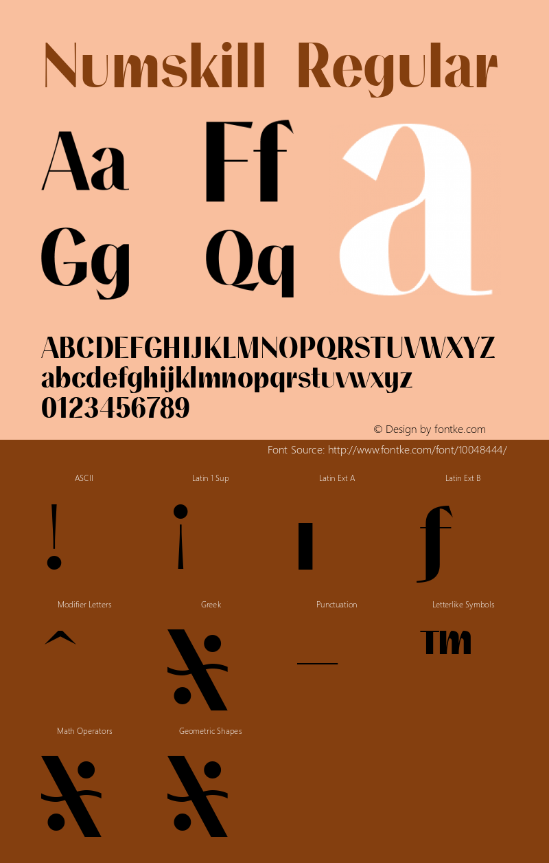 Numskill Regular Altsys Fontographer 4.1 4/11/95 Font Sample