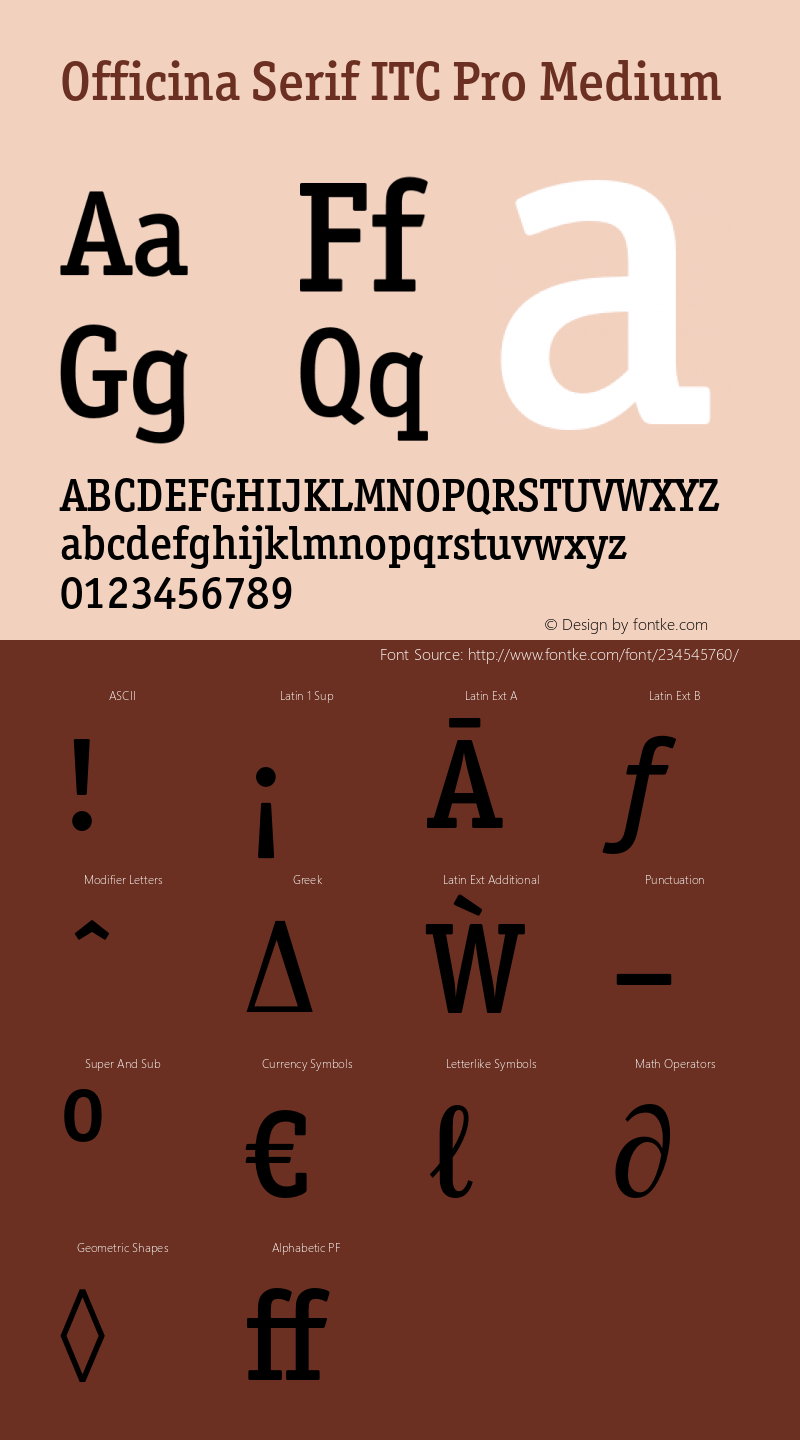 Officina Serif ITC Pro Md Version 2.00图片样张