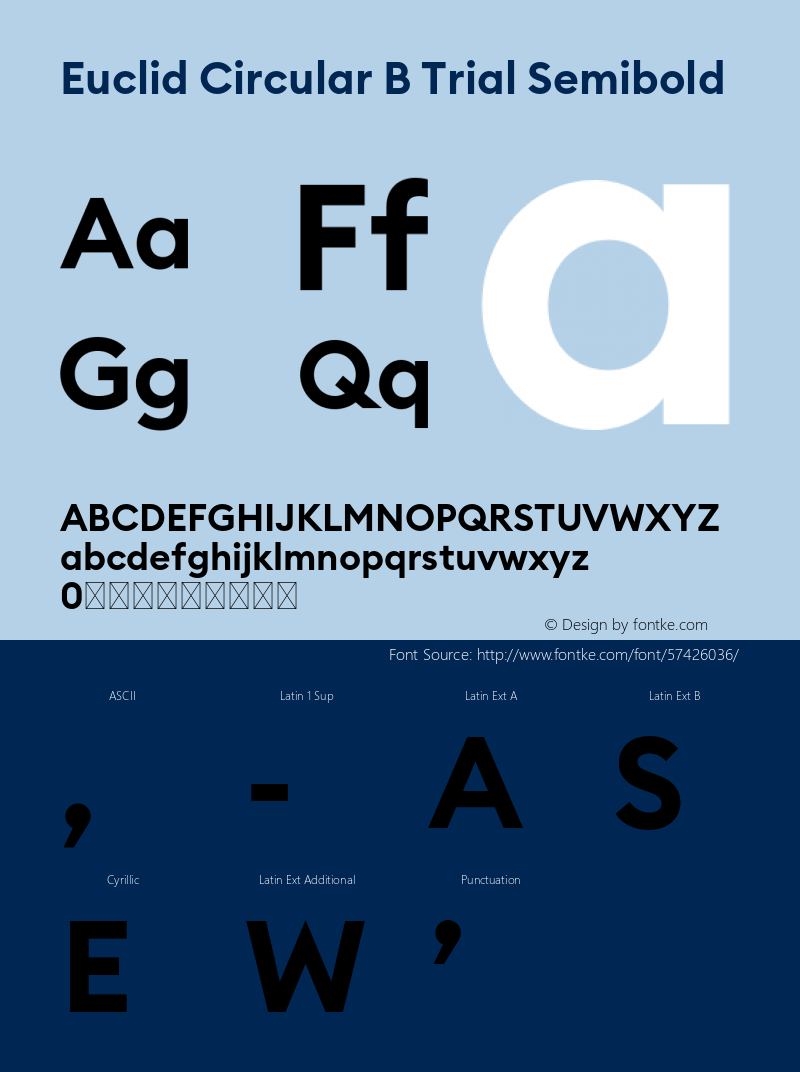 Euclid Circular B Trial Semibold Version 3.001 Font Sample