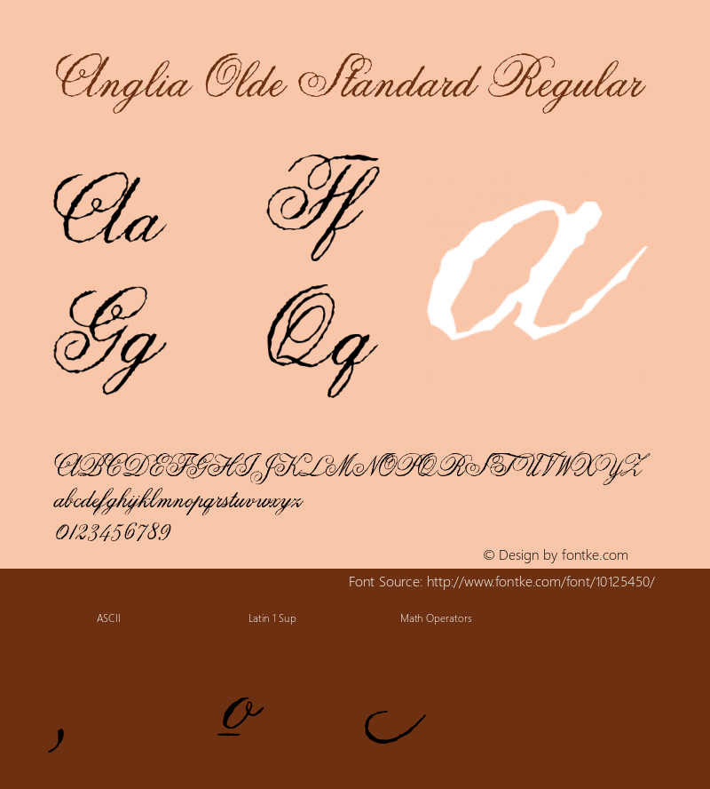 Anglia Olde Standard Regular Macromedia Fontographer 4.1 22.11.2002 Font Sample