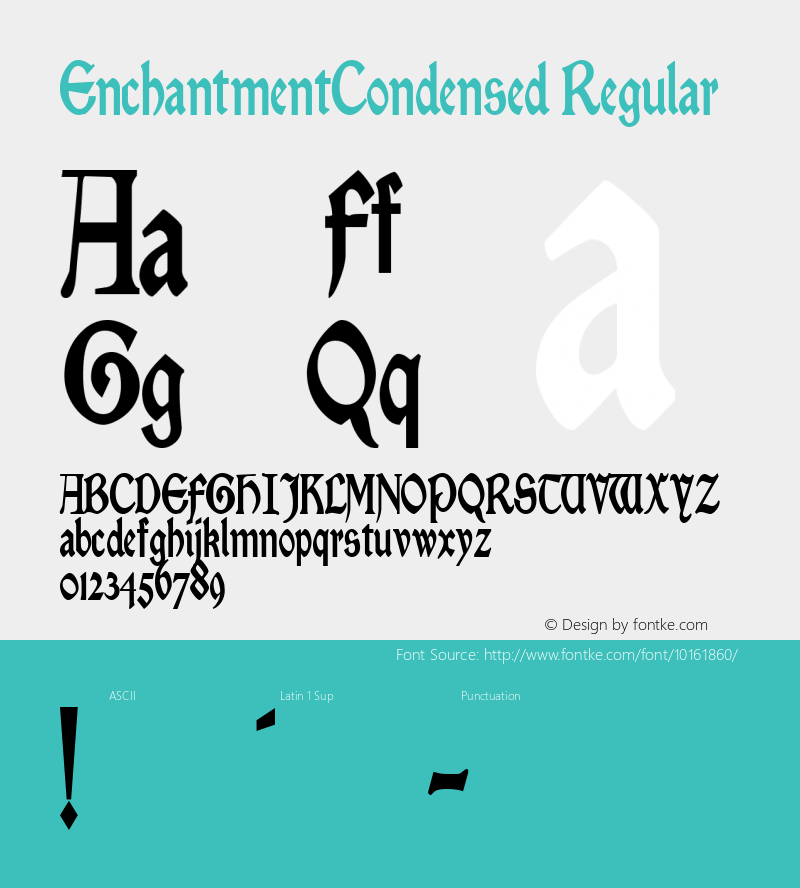 EnchantmentCondensed Regular Rev. 003.000 Font Sample