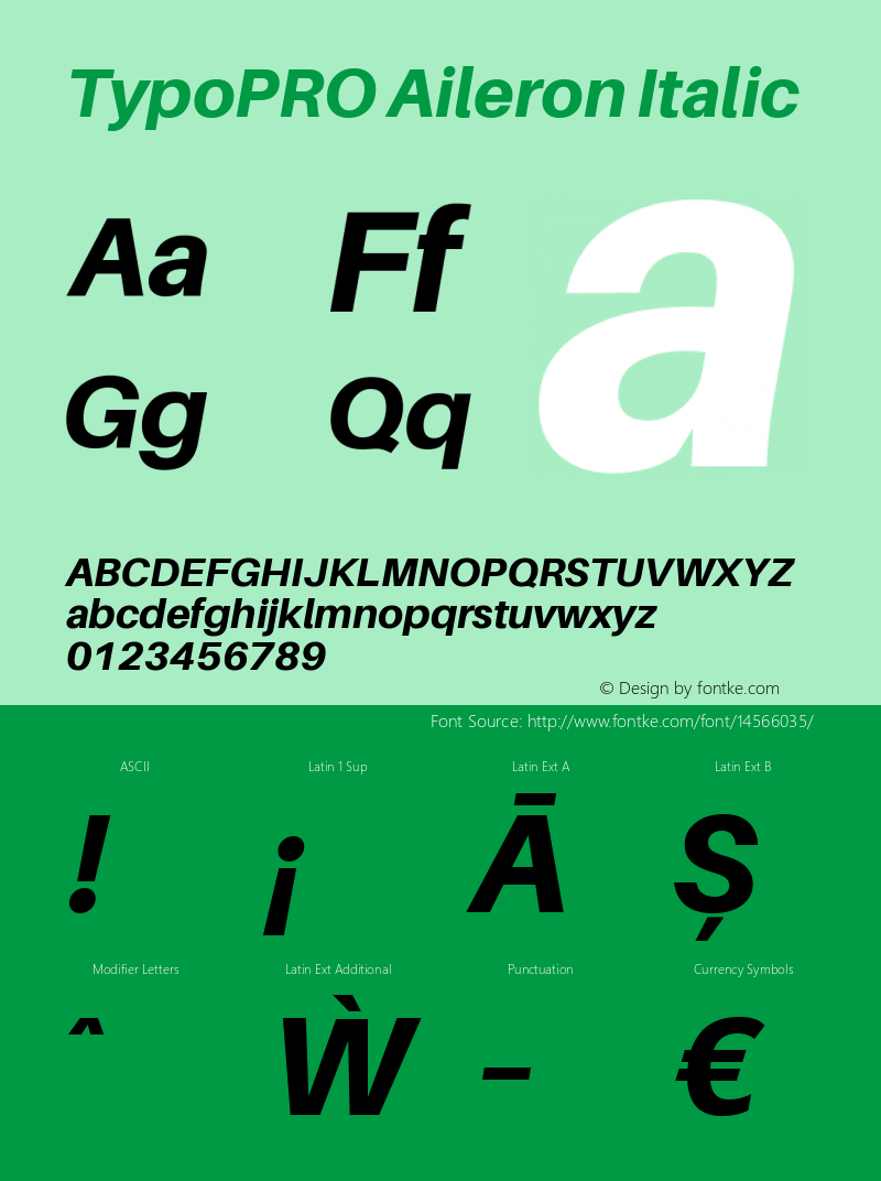 TypoPRO Aileron Italic Version 1.000;PS 001.000;hotconv 1.0.70;makeotf.lib2.5.58329 Font Sample