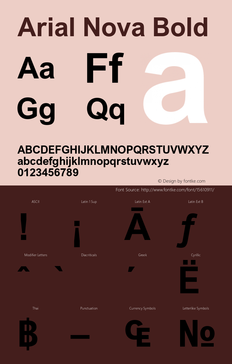 Arial Nova Bold Version 1.01 Font Sample