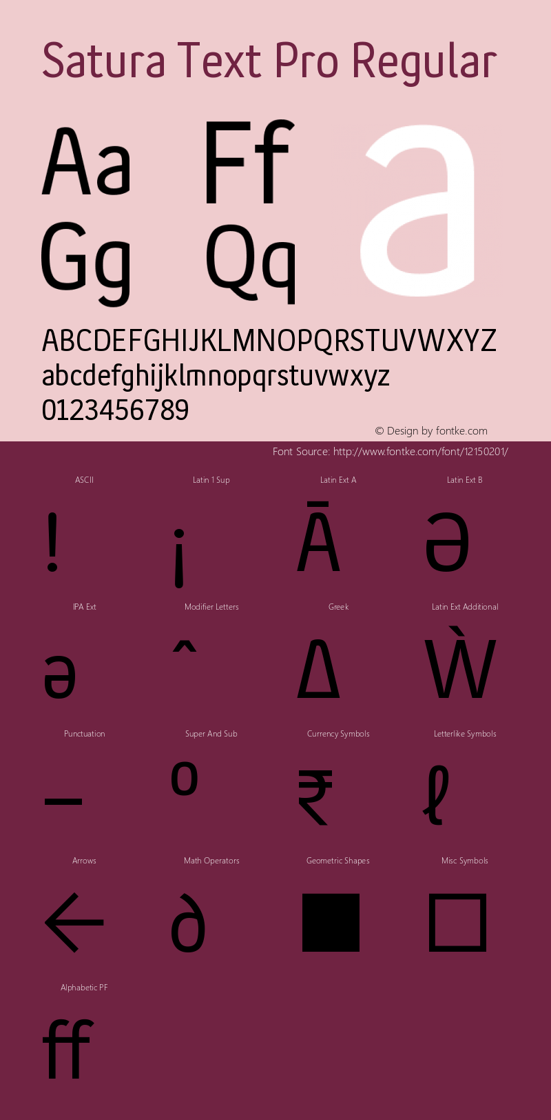 Satura Text Pro Regular Version 1.100 Font Sample