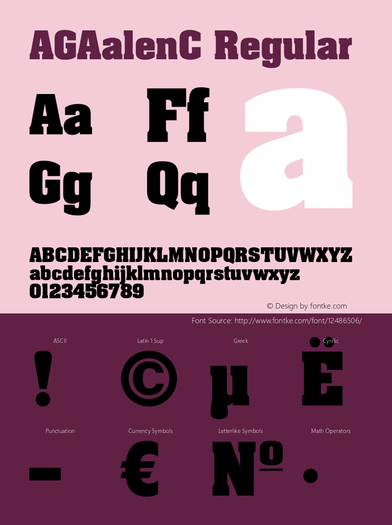 AGAalenC Regular OTF 1.0;PS 1.000;Core 116;AOCW 1.0 161 Font Sample