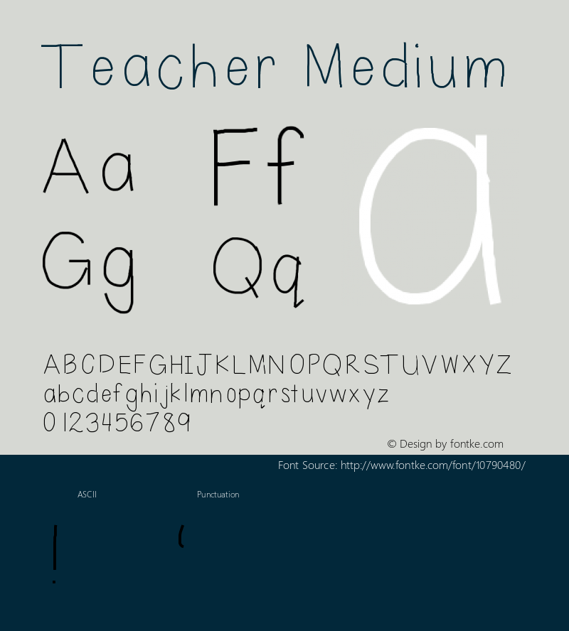 Teacher Medium Version 001.000 Font Sample