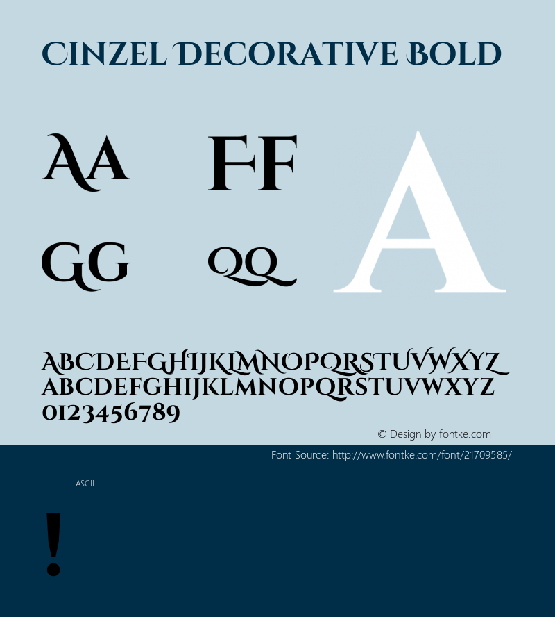 CinzelDecorative Version 1.0 Font Sample