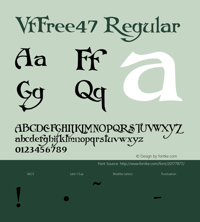 VfFree47 1.0  01/11/2003 Font Sample