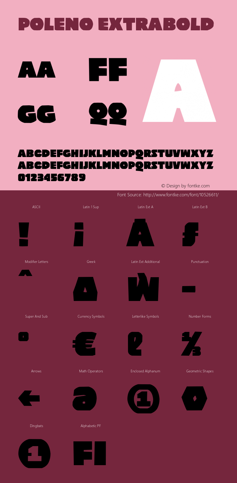 Poleno ExtraBold Version 1.000 Font Sample