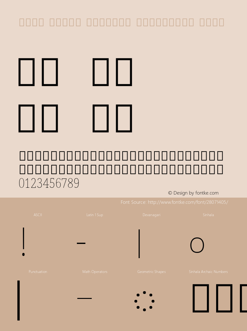 Noto Serif Sinhala Condensed Thin Version 2.001; ttfautohint (v1.8.2) Font Sample