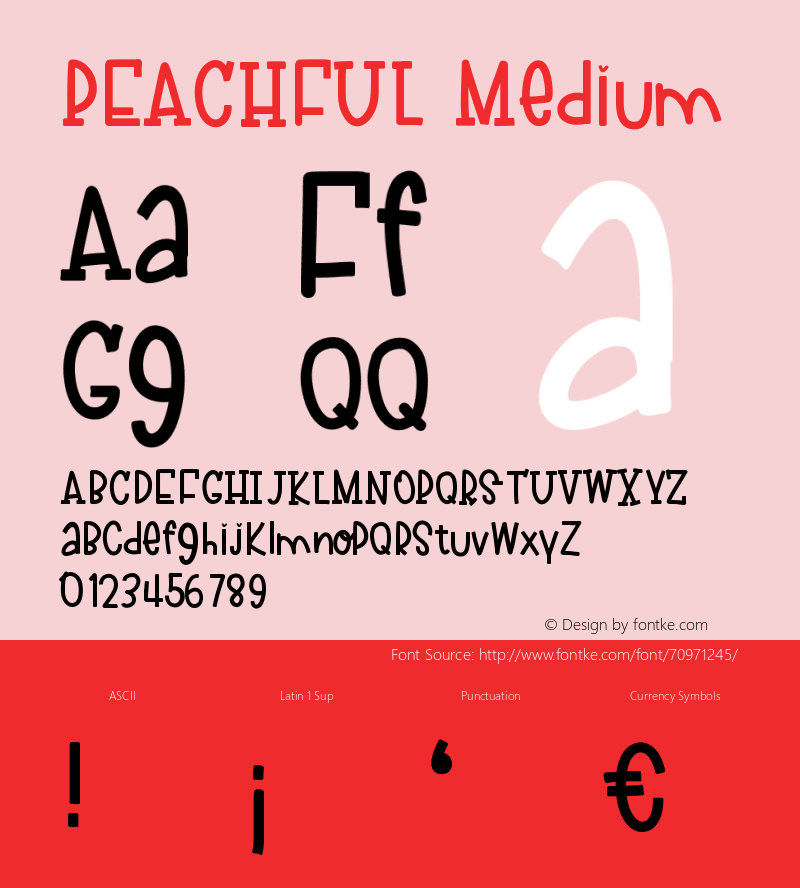 PEACHFUL Version 001.000 Font Sample