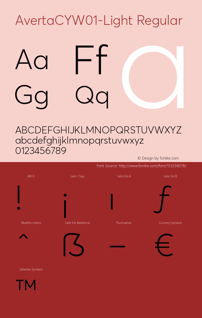 Averta CY W01 Light Version 1.008 Font Sample