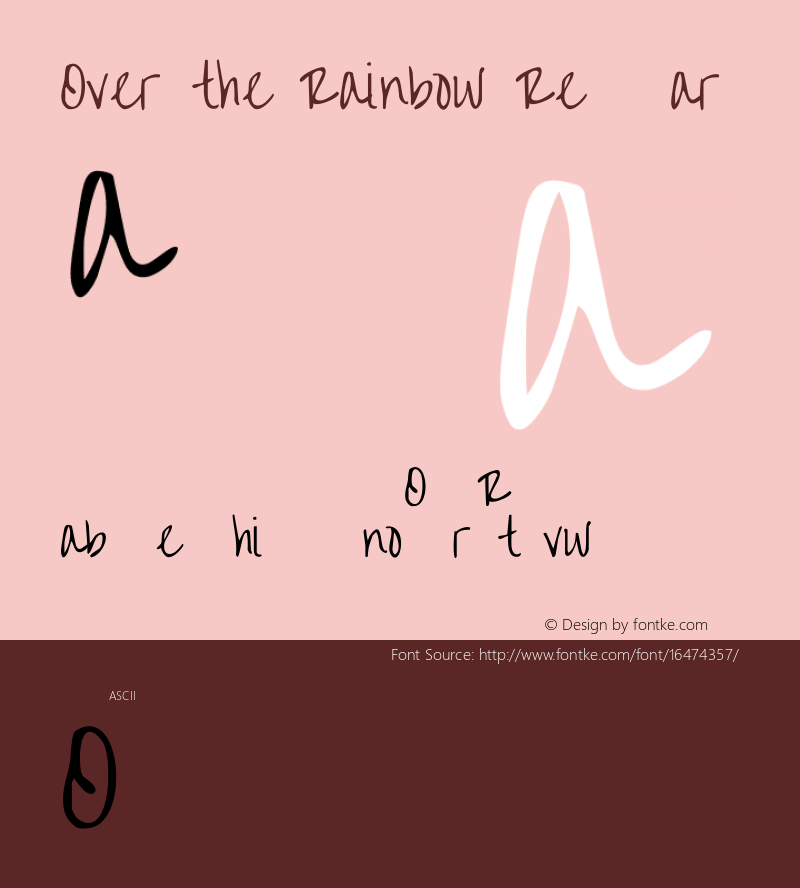 Over the Rainbow Regular Version 1.002 2010 Font Sample