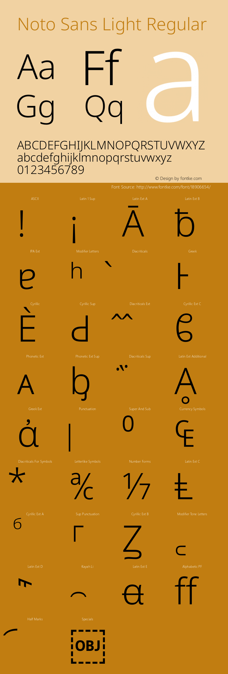 Noto Sans Light Regular Version 1.902 Font Sample