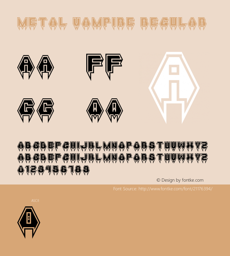 Metal Vampire Regular Version 1.0 Font Sample