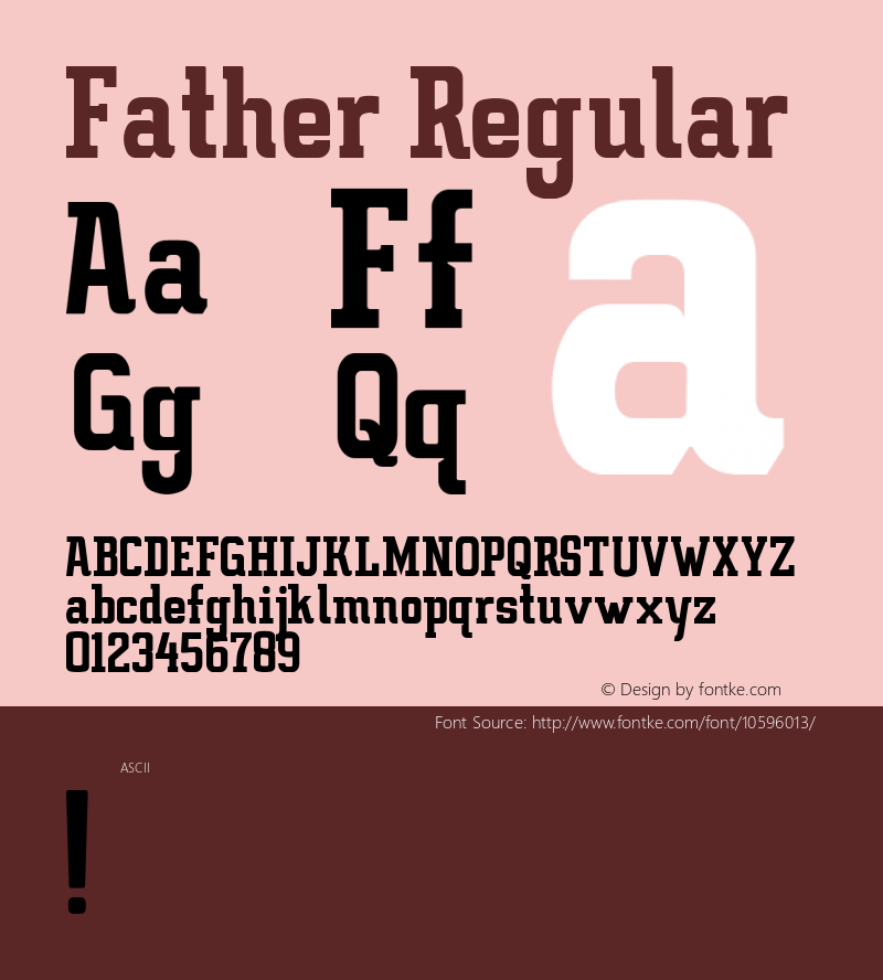 Father Regular Unknown Font Sample