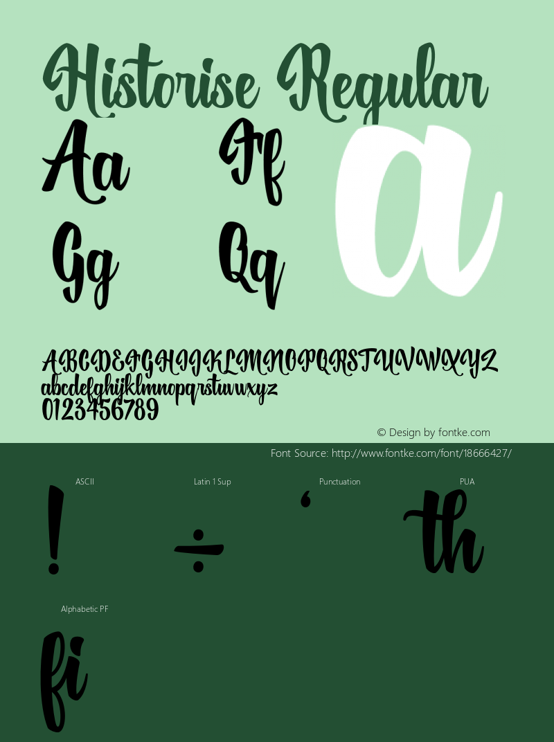 Historise Regular Version 1.000 Font Sample