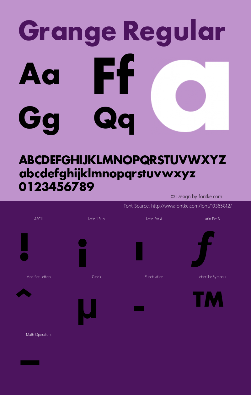 Grange Regular The IMSI MasterFonts Collection, tm 1995, 1996 IMSI (International Microcomputer Software Inc.) Font Sample