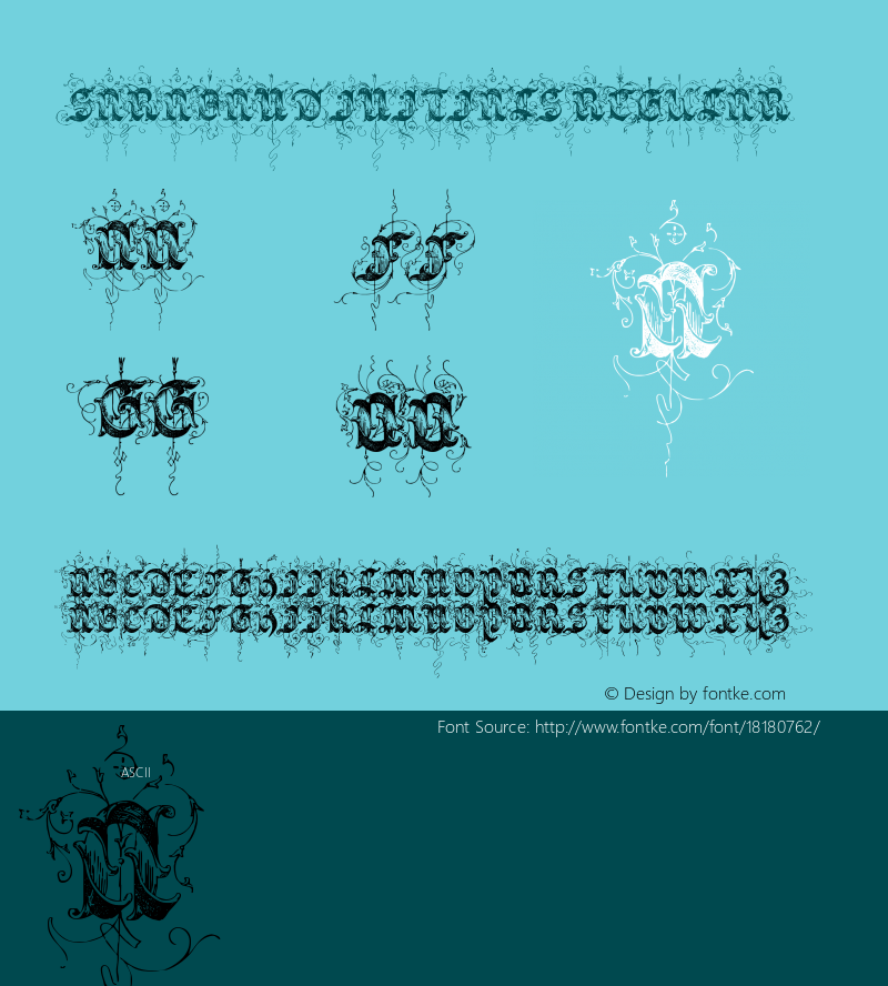 Saraband Initials Regular Version 1.0; 2002; initial release Font Sample