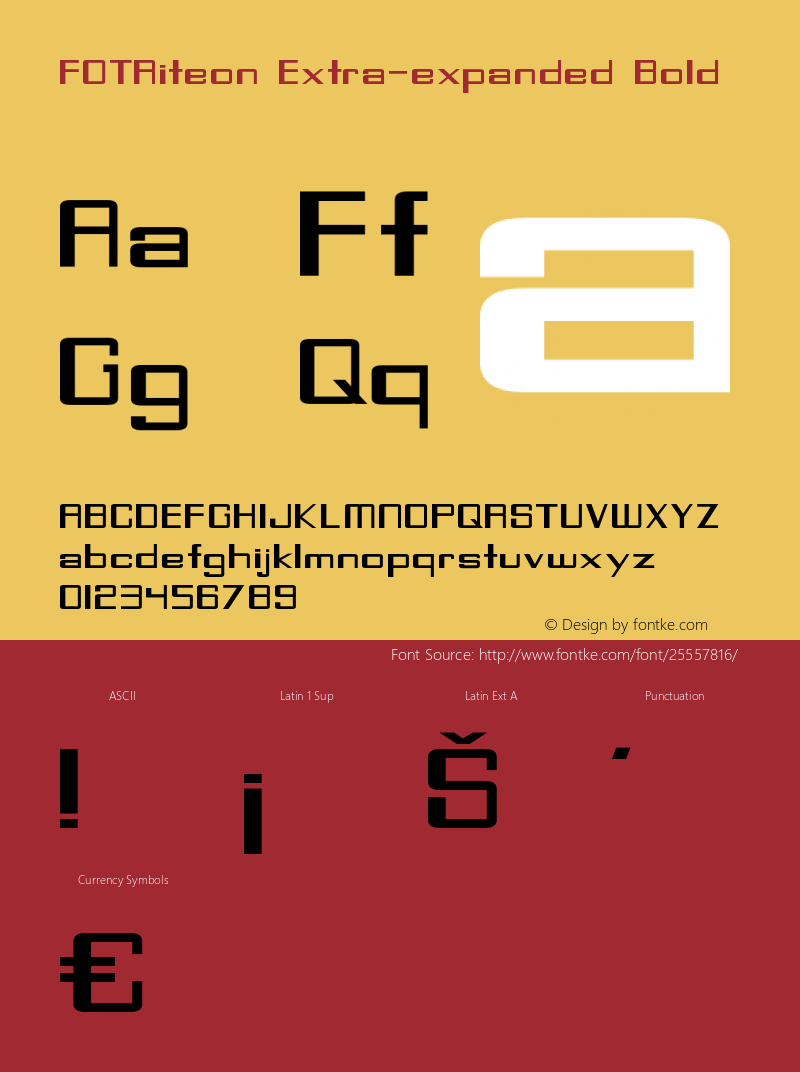 FOTRiteon-ExtraexpandedBold Version 1.000 Font Sample