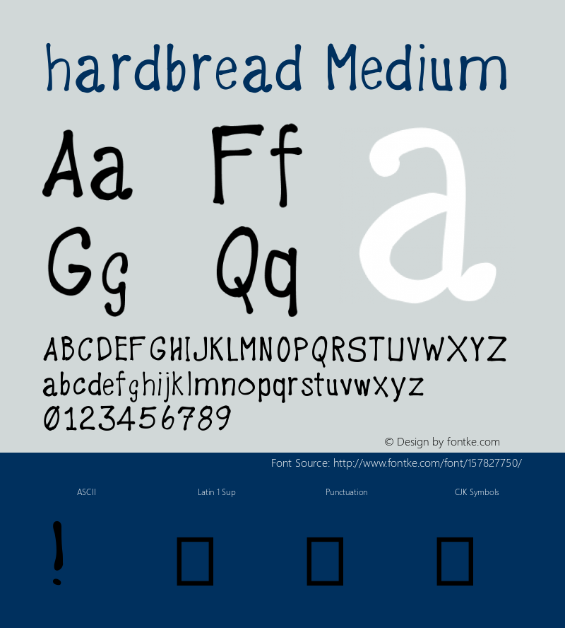 hardbread Version 001.000 Font Sample