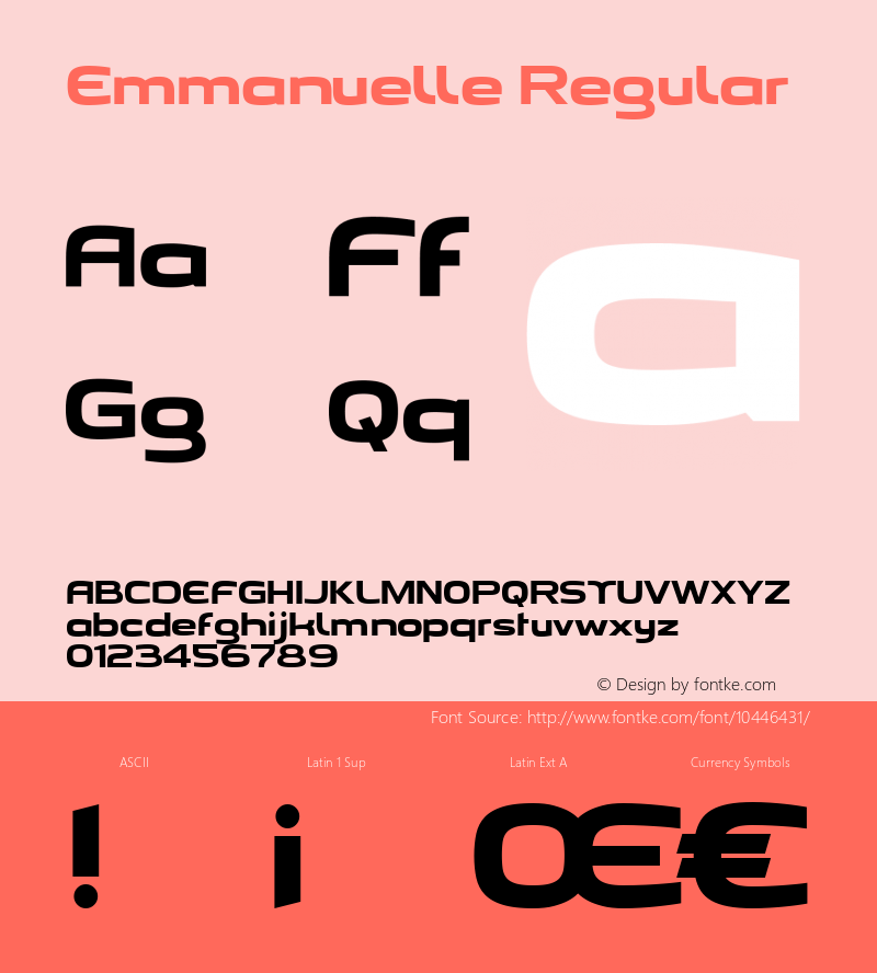 Emmanuelle Regular Unknown Font Sample