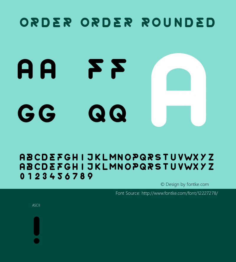 Order Order Rounded Version 1.000 Font Sample