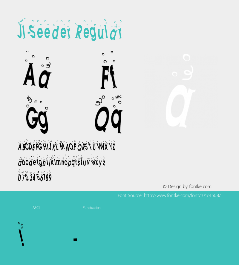 JI-Seeder Regular Macromedia Fontographer 4.1 4/13/2001 Font Sample