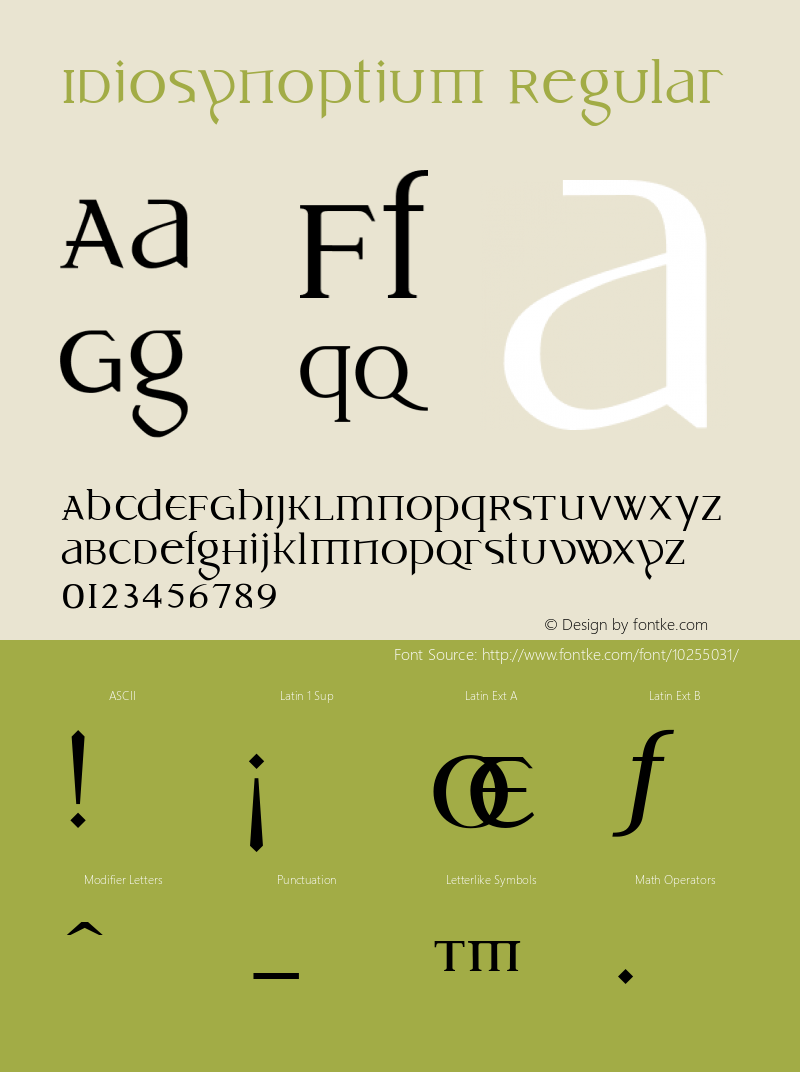 Idiosynoptium Regular 001.000 Font Sample