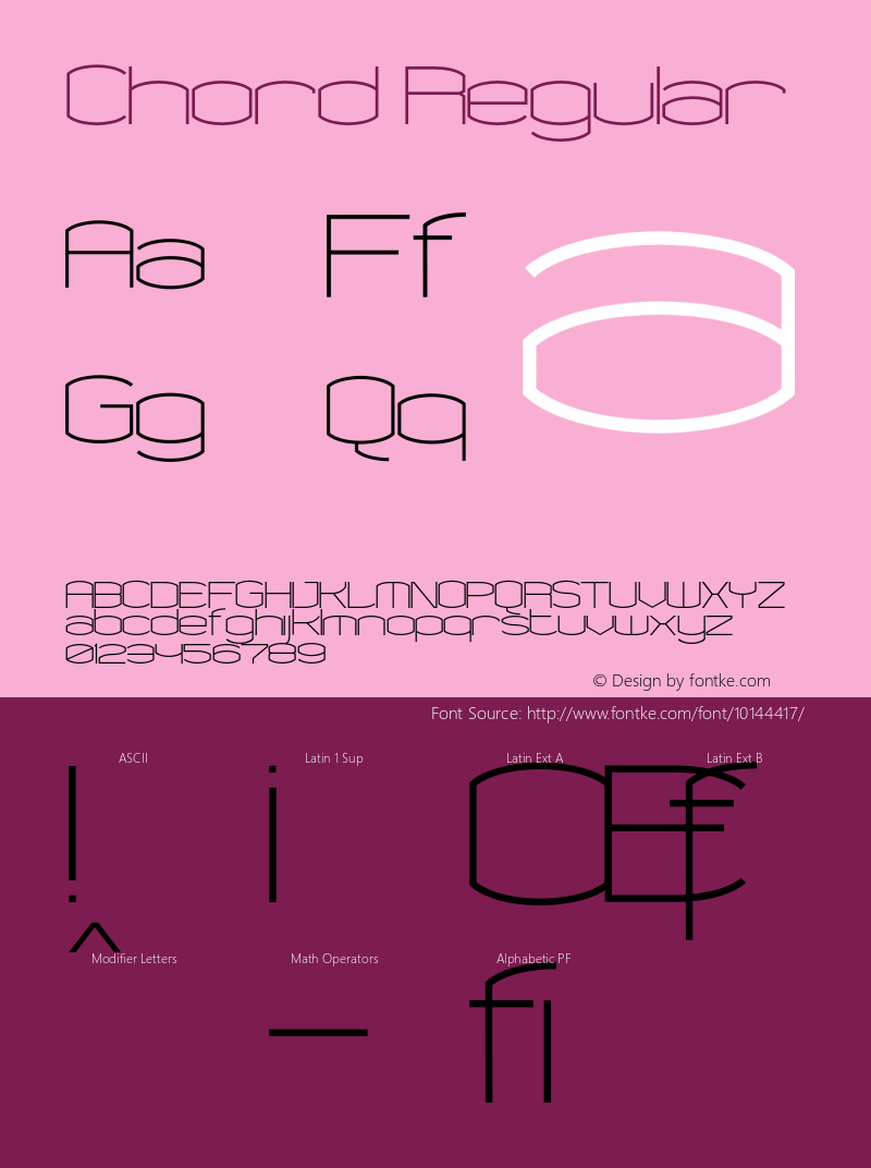 Chord Regular Version 1.000;PS 001.000;hotconv 1.0.38 Font Sample