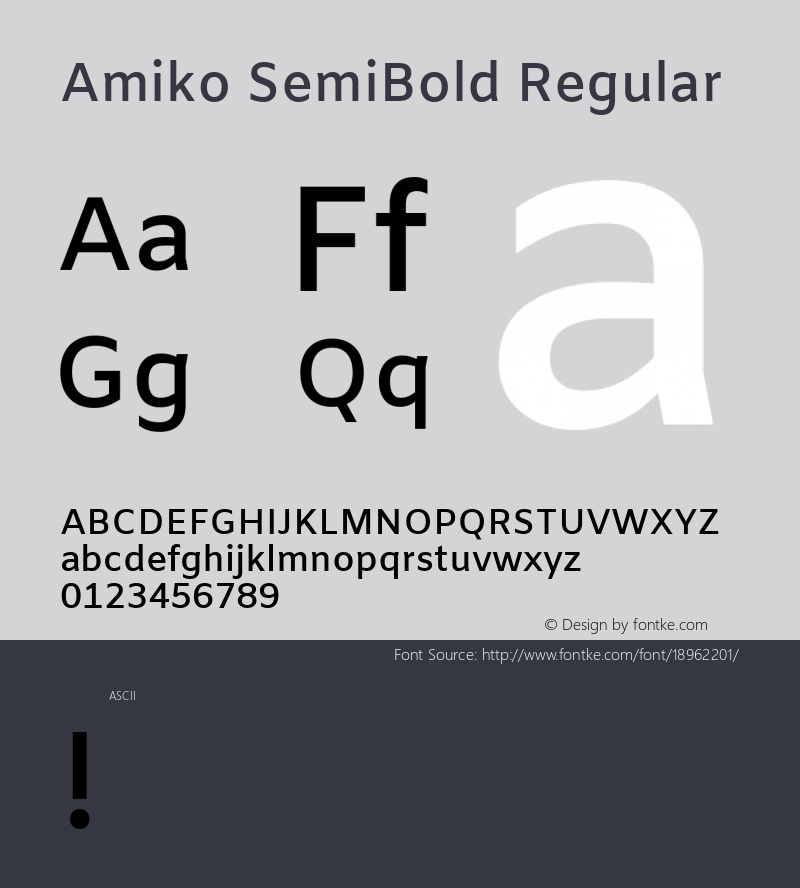 Amiko SemiBold Regular Version 1.000; ttfautohint (v1.4.1) Font Sample