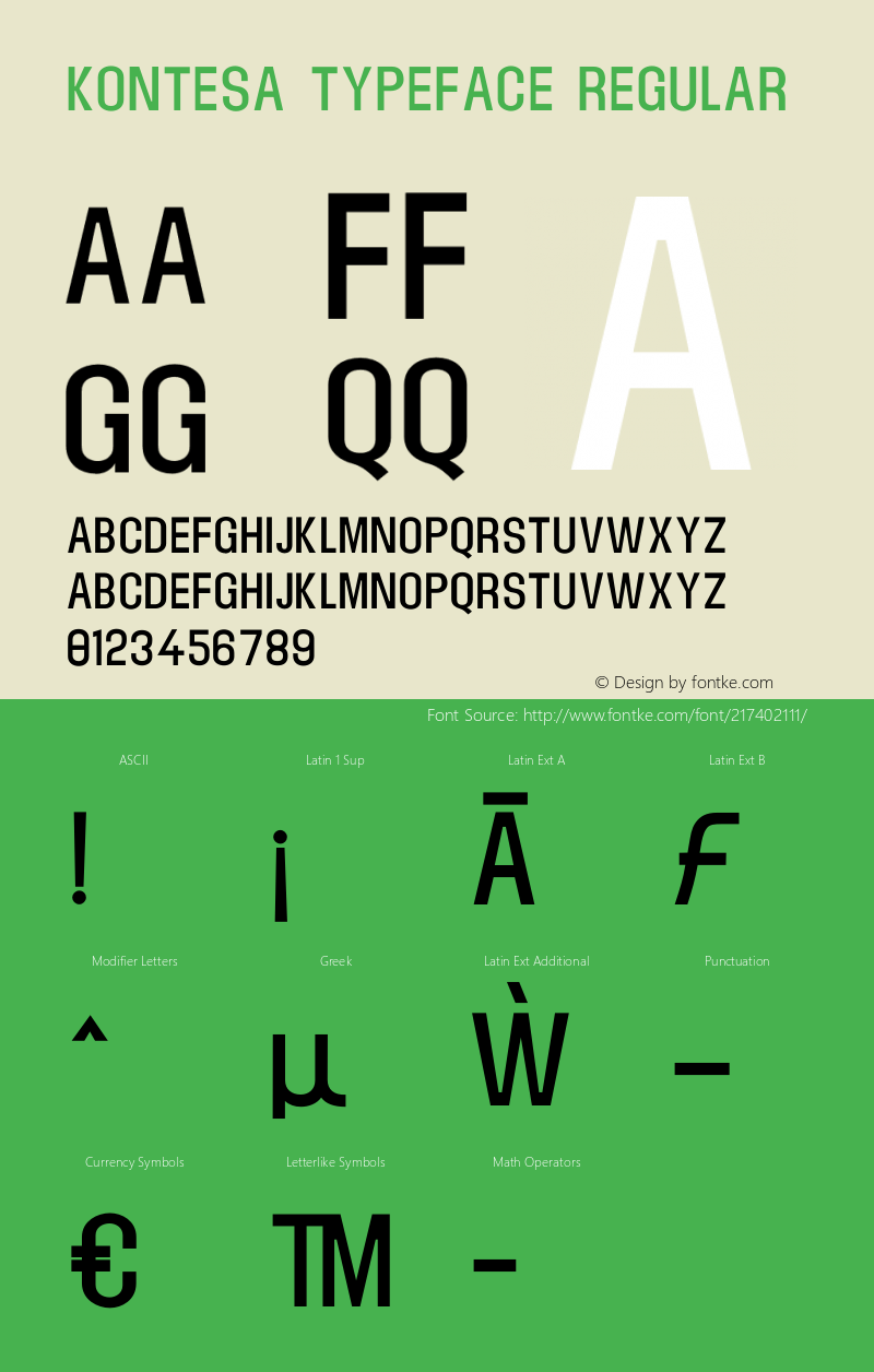 Kontesa Typeface Regular Version 1.000;FEAKit 1.0图片样张