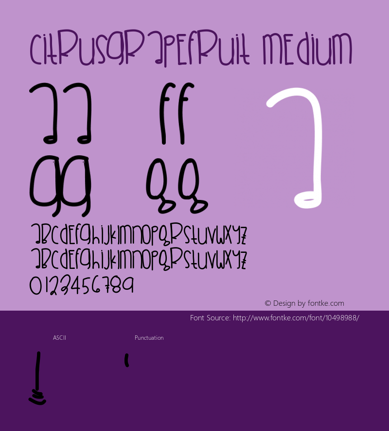 CitrusGrapefruit Medium Version 001.000 Font Sample