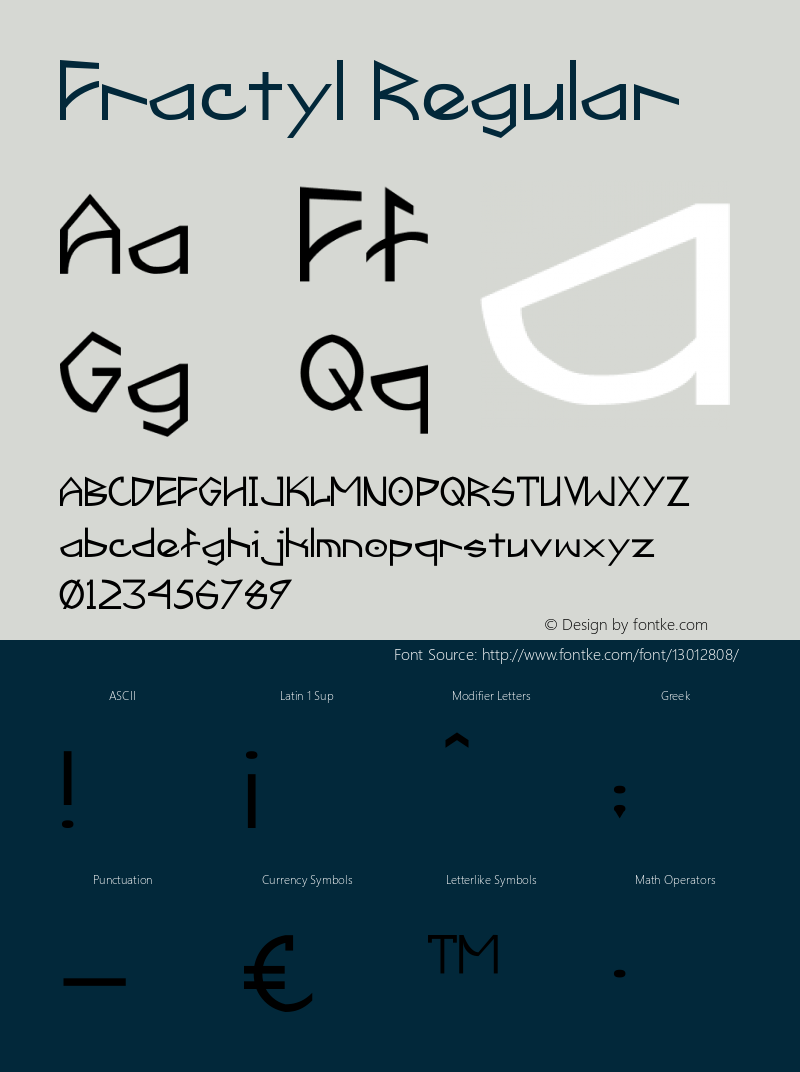 Fractyl Regular Version 1.20 April 8, 2013 Font Sample