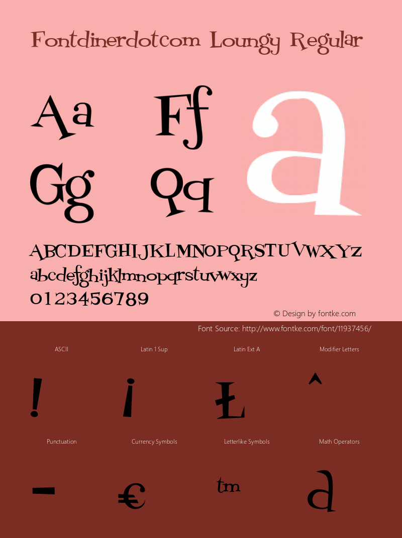 Fontdinerdotcom Loungy Regular Version 001.000 Font Sample