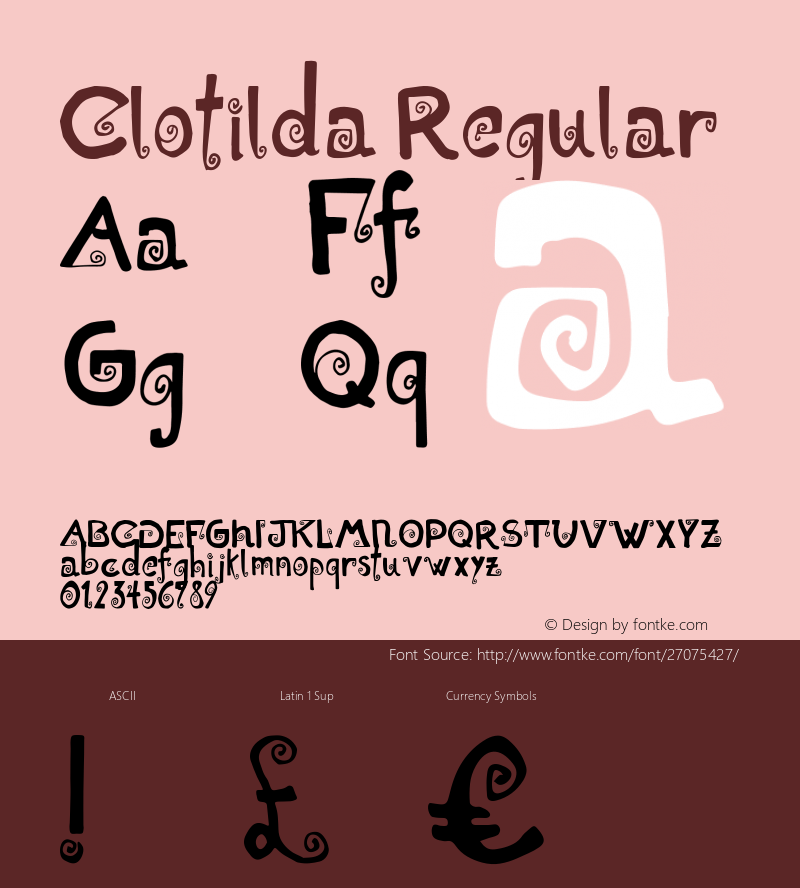 Clotilda Version 1.00 2015 Font Sample