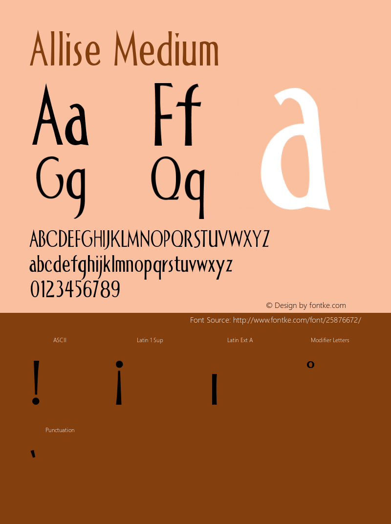 Allise Version 001.000 Font Sample