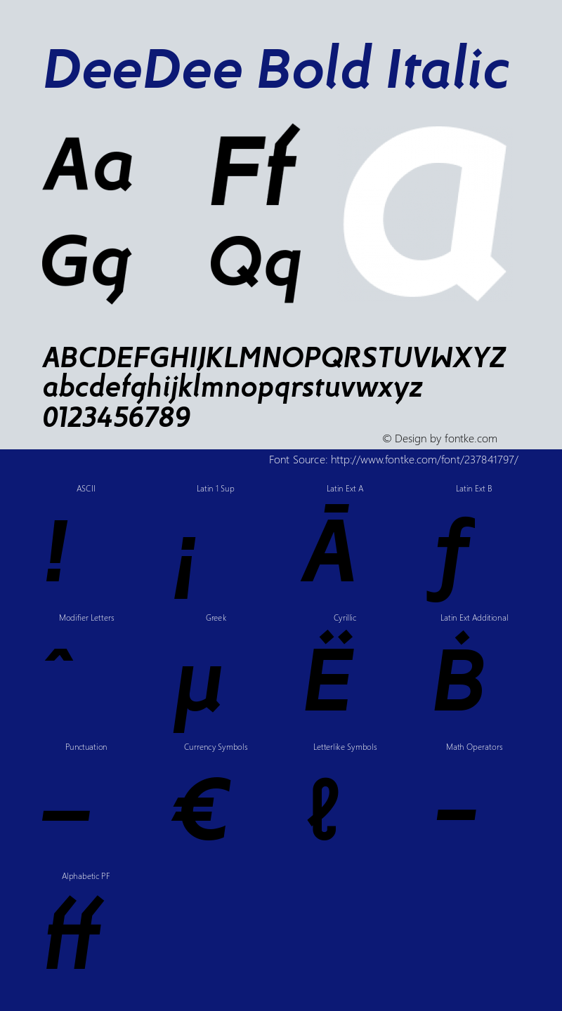 DeeDee Bold Italic Version 1.000 | wf-r图片样张